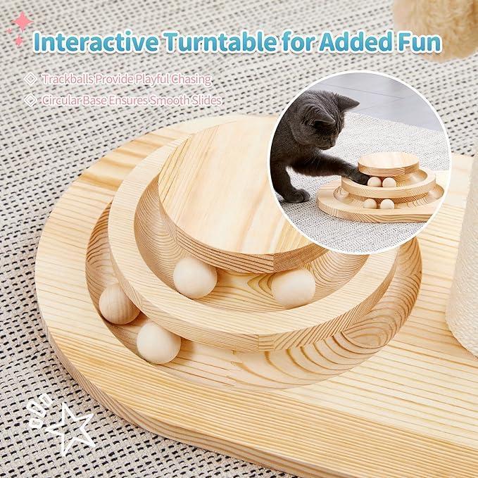 Mushroom shaped cat scratcher side view