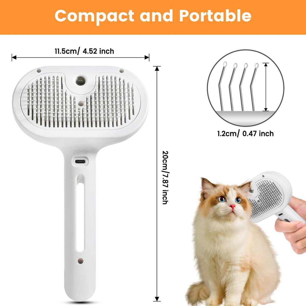 Pet steam brush mist spray function in action