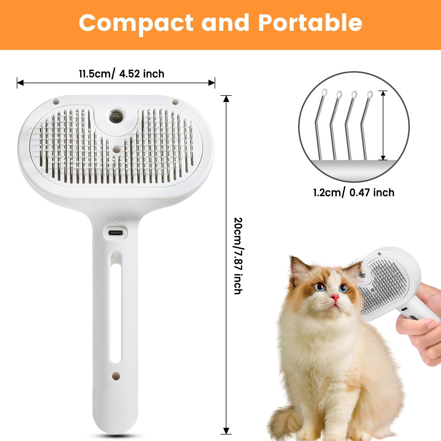 Pet steam brush mist spray function in action