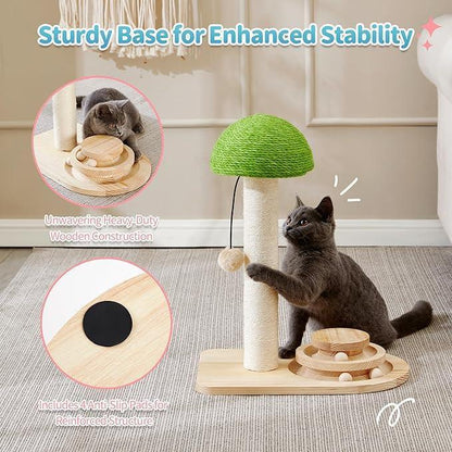 Mushroom cat scratcher solid wood sturdy base