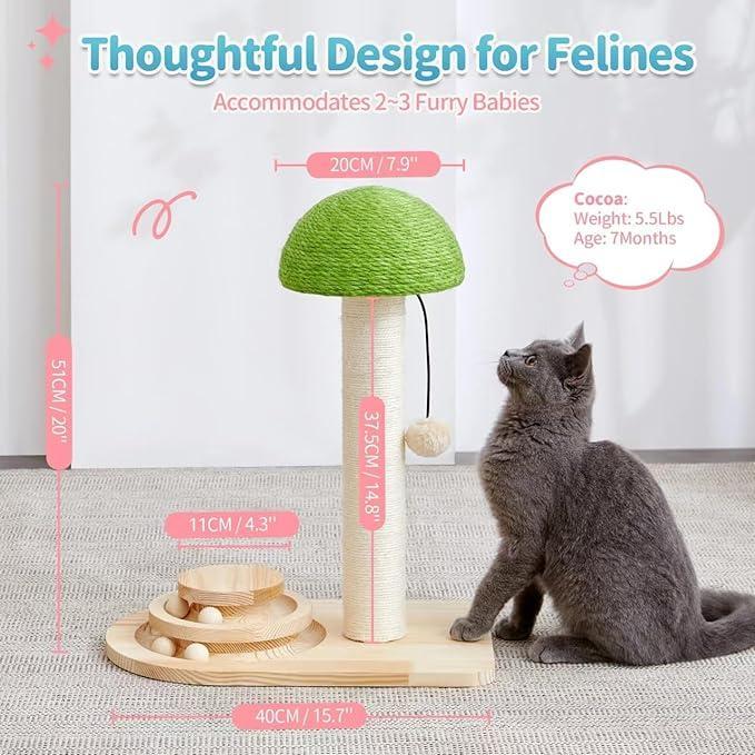 Mushroom cat scratcher dimensions and measurements