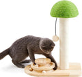Mushroom cat scratching post with interactive ball track