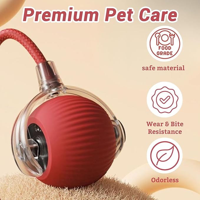 Interactive Self-Rolling Cat Toy Ball with Bird Sounds & Auto Sleep Mode