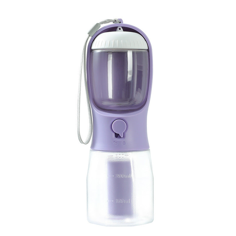 Pet travel bottle 300ml water 100g food capacity