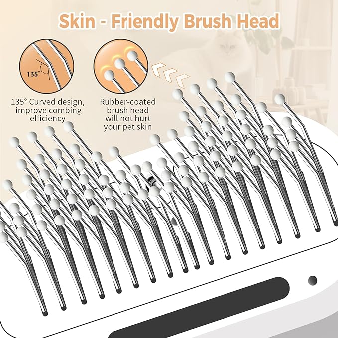 Pet steam grooming brush full product view