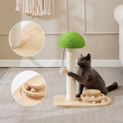 Mushroom Cat Scratcher & Ball Track — Pawzelio product photo